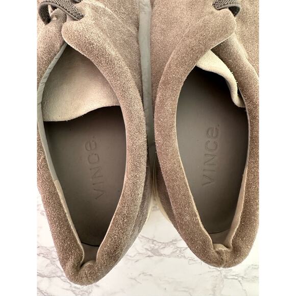 Vince. Shoes Canyon Womens US 8.5 EU 39.5 Steel Bone Suede Slip On Sneakers Gray - Picture 6 of 7